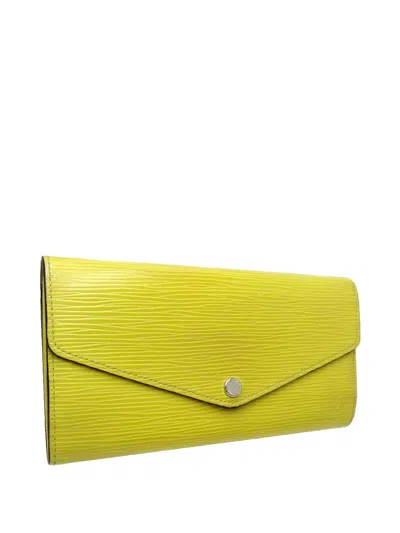 Pre-owned Louis Vuitton 2014 Epi Sarah Wallet Long Wallets In Yellow