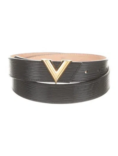 Pre-owned Louis Vuitton 2014 Essential V 30mm Belt In Black