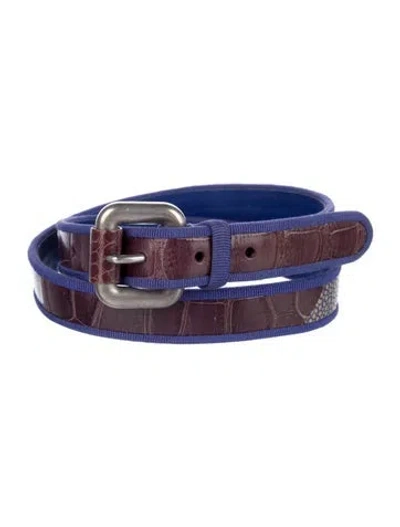 Pre-owned Louis Vuitton 2014 Exotic Stingray Waist Belt Belt In Blue