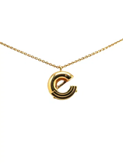 Pre-owned Louis Vuitton 2014 Gold Plated Lv And Me Letter E Necklace Costume Necklace