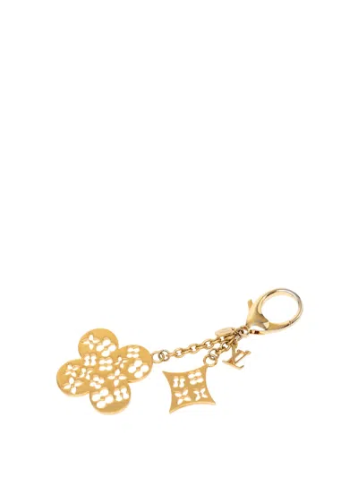 Pre-owned Louis Vuitton 2014 Gold Plated Monogram Ivy Flower Bag Charm Key Holder