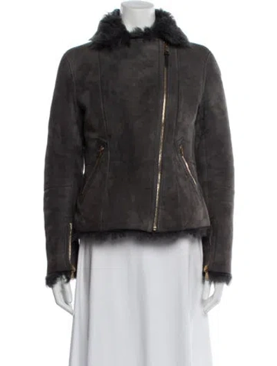 Pre-owned Louis Vuitton 2014 Lambskin Jacket In Gray