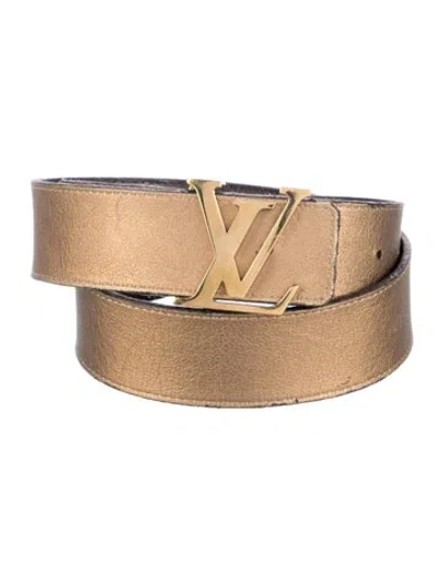 Pre-owned Louis Vuitton 2014 Leather Belt In Gold