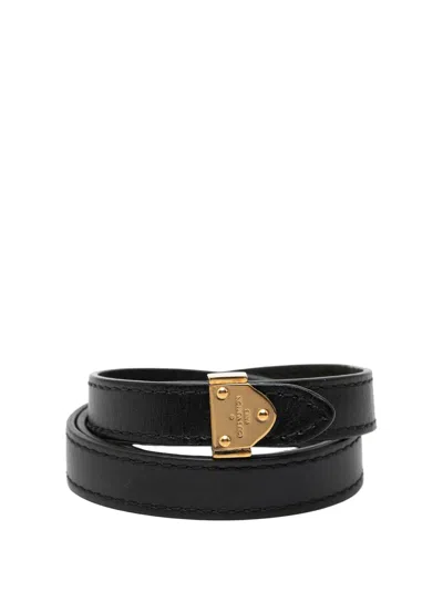 Pre-owned Louis Vuitton 2014 Leather Box It Wrap Bracelet Costume Bracelet In Black