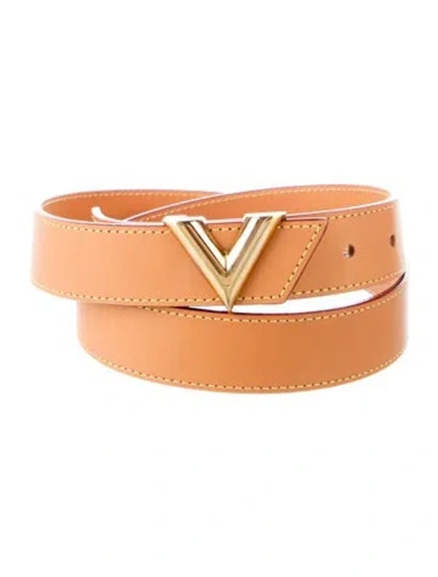 Pre-owned Louis Vuitton 2014 Leather Waist Belt In Brown