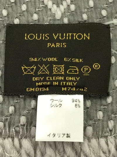 Pre-owned Louis Vuitton 2014 Logomania Wool Scarf Scarves In Gray