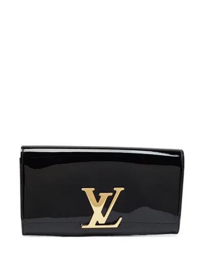 Pre-owned Louis Vuitton 2014 Louise Vernis Clutch Bag In Black
