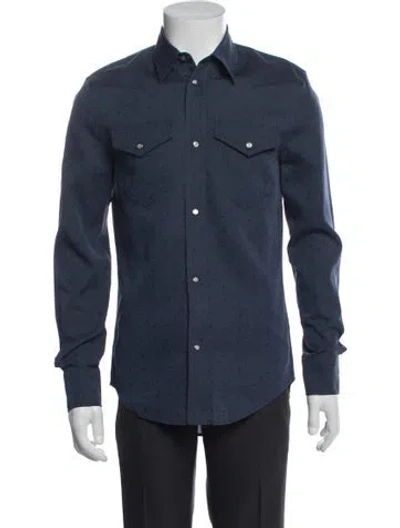 Pre-owned Louis Vuitton 2014 Lv Monogram Dress Shirt In Blue