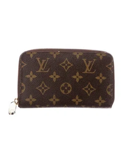 Pre-owned Louis Vuitton 2014 Lv Monogram Zippy Compact Wallet In Brown