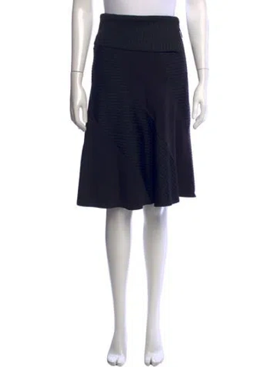 Pre-owned Louis Vuitton 2014 Midi Length Skirt In Black