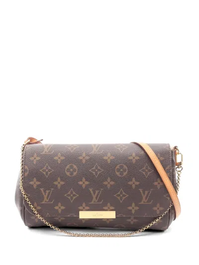Pre-owned Louis Vuitton 2014 Monogram Chain Leather Tote Bag In Brown