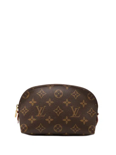 Pre-owned Louis Vuitton 2014 Monogram Cosmetic Pm Pouch In Brown