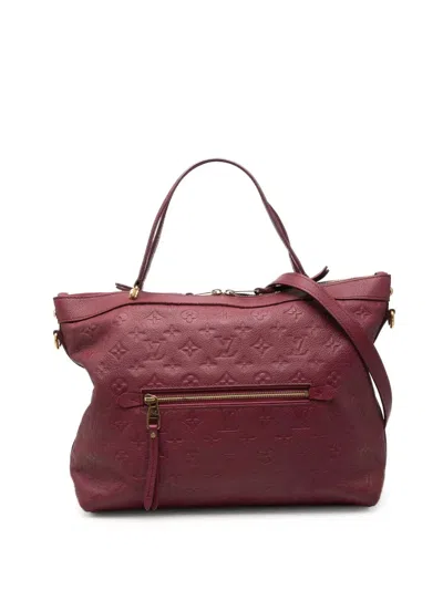 Pre-owned Louis Vuitton 2014 Monogram Empreinte Bastille Pm Satchel In Red
