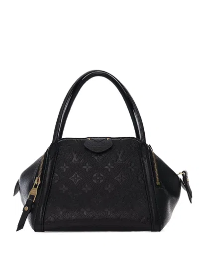 Pre-owned Louis Vuitton 2014 Monogram Empreinte Marais Bb Handbag In Black