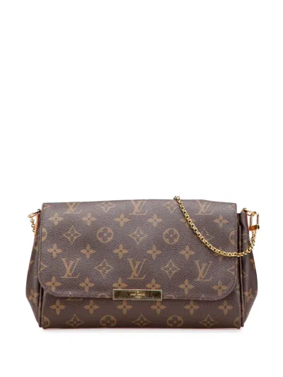 Pre-owned Louis Vuitton 2014 Monogram Favorite Mm Satchel In Brown