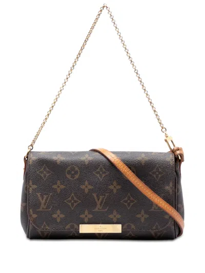 Pre-owned Louis Vuitton 2014 Monogram Favorite Mm Satchel In Brown