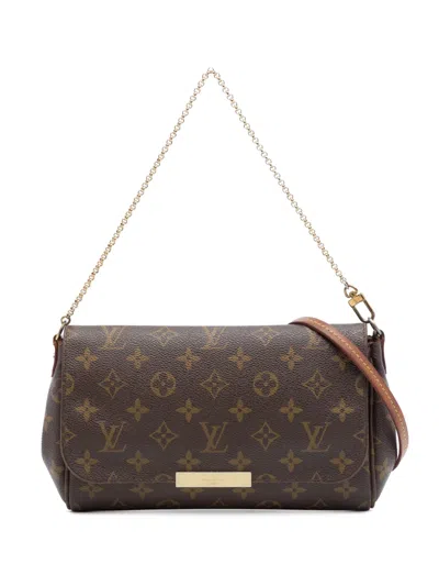 Pre-owned Louis Vuitton 2014 Monogram Favorite Mm Satchel In Brown