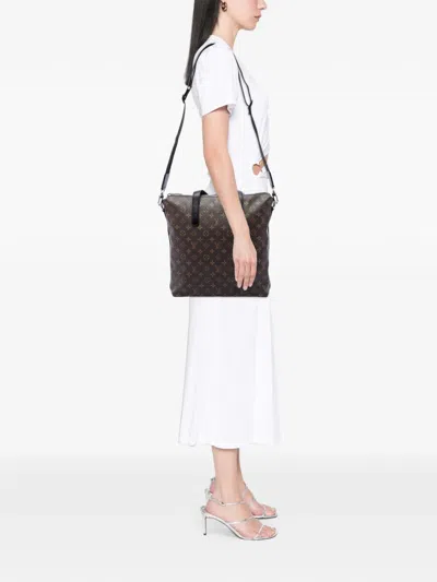 Pre-owned Louis Vuitton 2014 Monogram Macassar Kitan Satchel In Brown