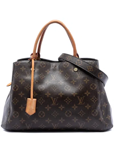 Pre-owned Louis Vuitton 2014 Monogram Montaigne Mm Satchel In Brown