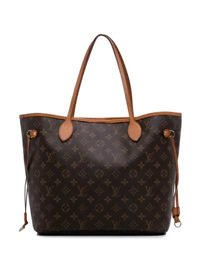 Pre-owned Louis Vuitton 2014 Monogram Neverfull Mm Tote Bag In Brown
