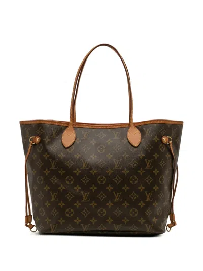 Pre-owned Louis Vuitton 2014 Monogram Neverfull Mm Tote Bag In Brown