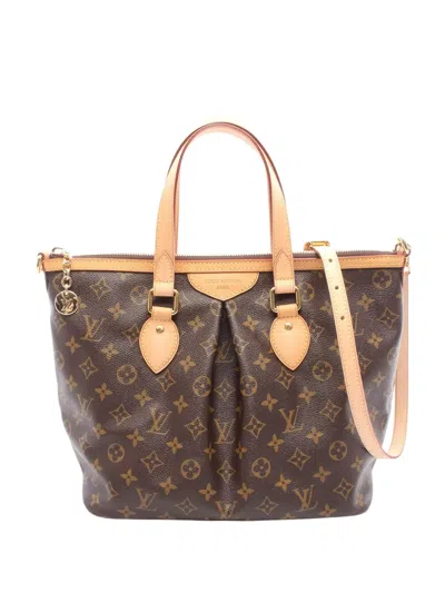 Pre-owned Louis Vuitton 2014 Monogram Palermo Pm Satchel In Brown