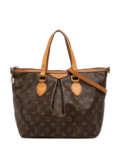 Pre-owned Louis Vuitton 2014 Monogram Palermo Pm Satchel In Brown