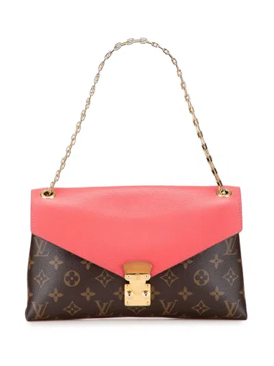 Pre-owned Louis Vuitton 2014 Monogram Pallas Chain Shoulder Bag In Brown