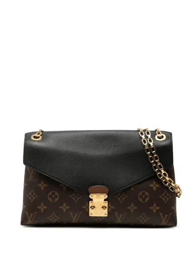 Pre-owned Louis Vuitton 2014 Monogram Pallas Chain Shoulder Bag In Brown