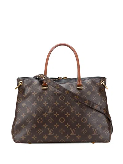 Pre-owned Louis Vuitton 2014 Monogram Pallas Mm Satchel In Brown