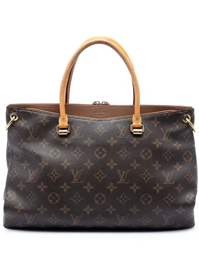 Pre-owned Louis Vuitton 2014 Monogram Pallas Mm Satchel In Brown