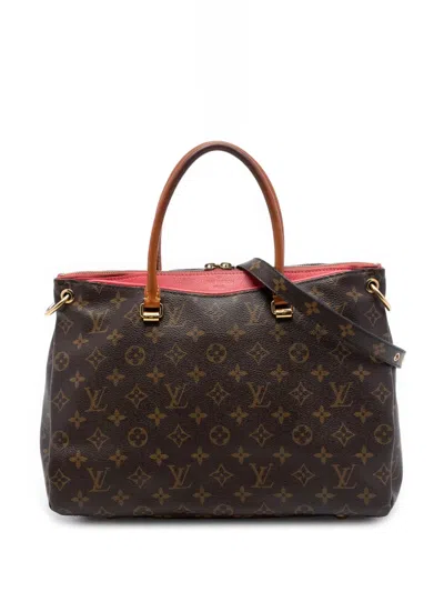Pre-owned Louis Vuitton 2014 Monogram Pallas Mm Satchel In Brown