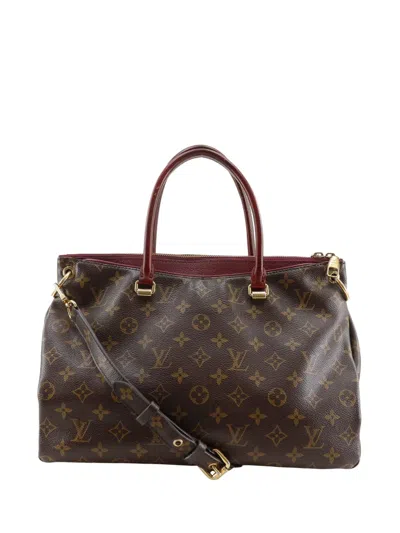 Pre-owned Louis Vuitton 2014 Monogram Pallas Mm Satchel In Brown