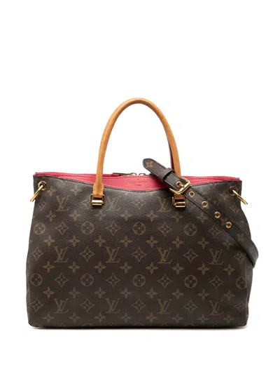 Pre-owned Louis Vuitton 2014 Monogram Pallas Mm Satchel In Brown