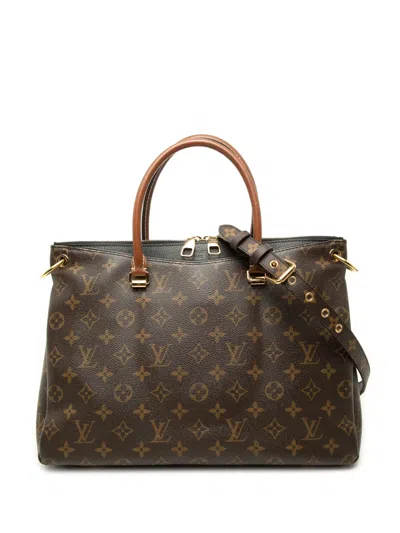Pre-owned Louis Vuitton 2014 Monogram Pallas Mm Satchel In Brown