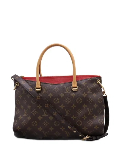 Pre-owned Louis Vuitton 2014 Monogram Pallas Mm Satchel In Brown