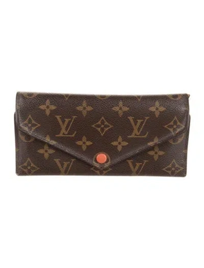 Pre-owned Louis Vuitton 2014 Monogram Pattern Josephine Wallet In Brown