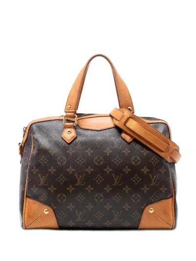 Pre-owned Louis Vuitton 2014 Monogram Retiro Pm Satchel In Brown