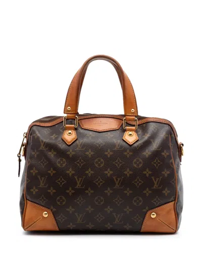 Pre-owned Louis Vuitton 2014 Monogram Retiro Pm Satchel In Brown