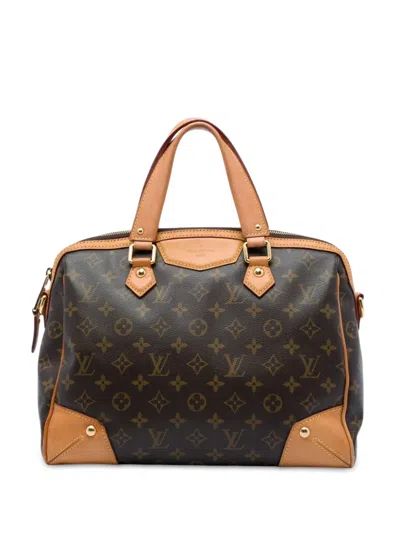 Pre-owned Louis Vuitton 2014 Monogram Retiro Pm Satchel In Brown