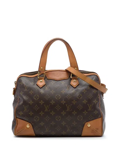 Pre-owned Louis Vuitton 2014 Monogram Retiro Pm Satchel In Brown
