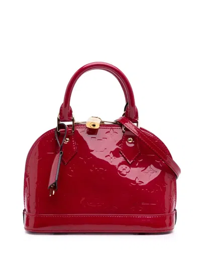 Pre-owned Louis Vuitton 2014 Monogram Vernis Alma Bb Satchel In Pink
