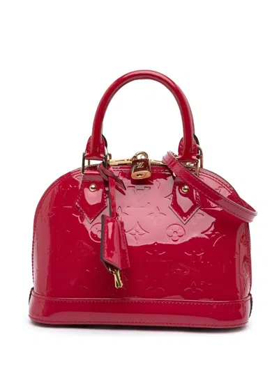Pre-owned Louis Vuitton 2014 Monogram Vernis Alma Bb Satchel In Pink