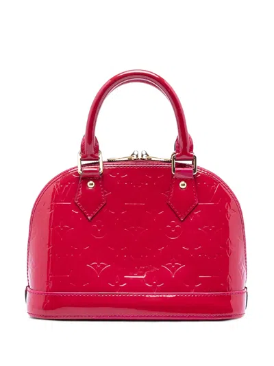 Pre-owned Louis Vuitton 2014 Monogram Vernis Alma Bb Satchel In Pink