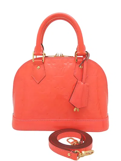 Pre-owned Louis Vuitton 2014 Monogram Vernis Alma Bb Satchel In Pink