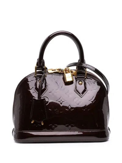 Pre-owned Louis Vuitton 2014 Monogram Vernis Alma Bb Satchel In Purple