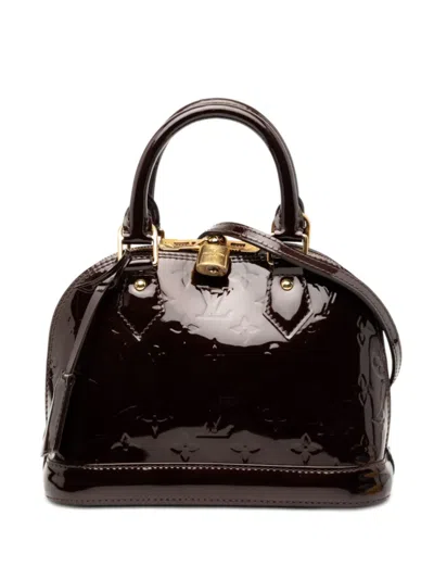Pre-owned Louis Vuitton 2014 Monogram Vernis Alma Bb Satchel In Purple