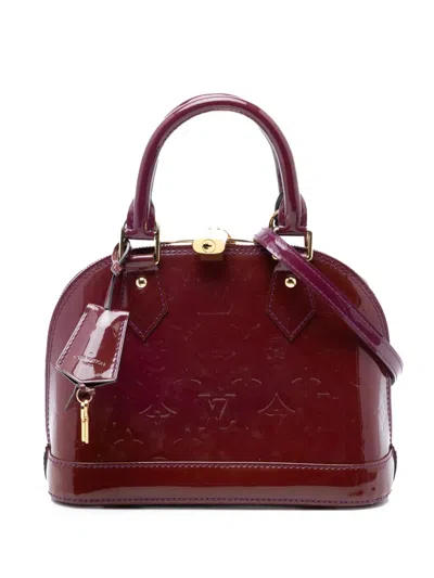 Pre-owned Louis Vuitton 2014 Monogram Vernis Alma Bb Satchel In Purple