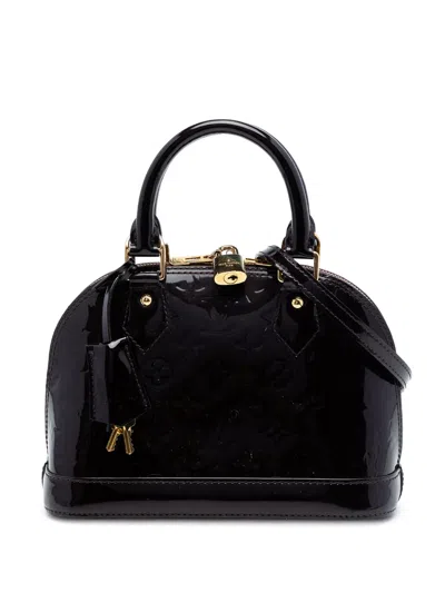 Pre-owned Louis Vuitton 2014 Monogram Vernis Alma Bb Satchel In Purple