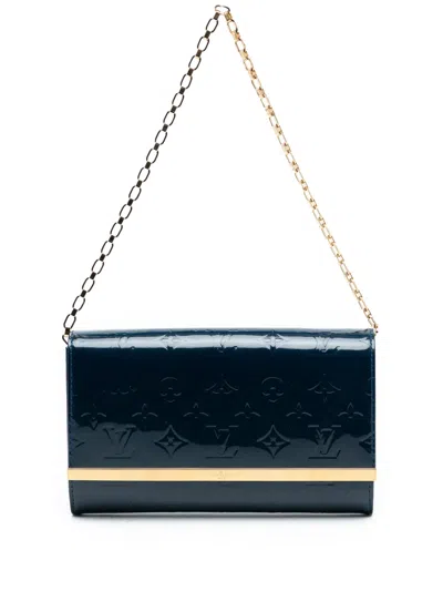 Pre-owned Louis Vuitton 2014 Monogram Vernis Ana Satchel In Blue